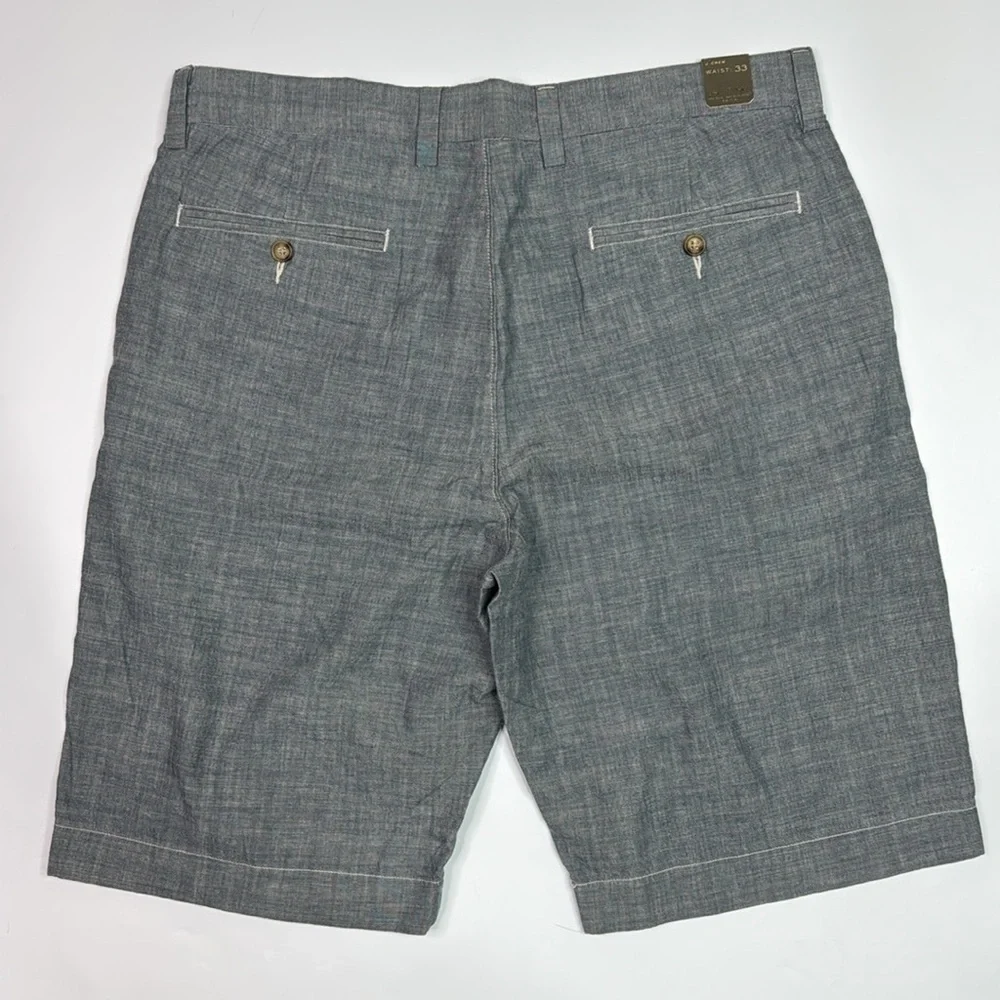 J. Crew The Club Blue Cotton Chino Shorts Size 33 NWT